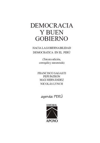 Democracia y buen gobierno. Hacia la gobernabilidad democrática en el Perú