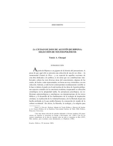 Textos Politicos En La Ciudad De Dios De Agustin De Hipona