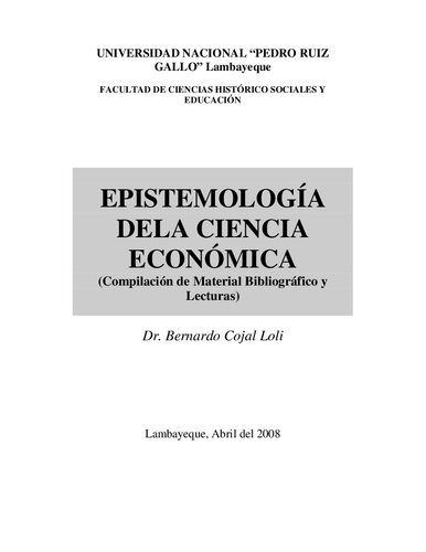 Epistemologia De La Ciencia Economica