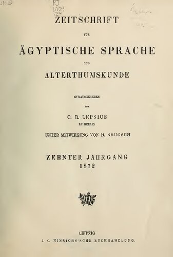 Zeitschrift für Ägyptische Sprache und Altertumskunde