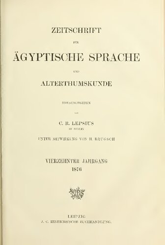 Zeitschrift für Ägyptische Sprache und Altertumskunde