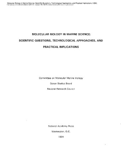 Molecular Biology In Marine Science