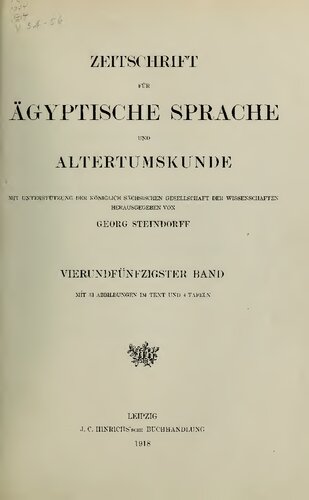 Zeitschrift für Ägyptische Sprache und Altertumskunde