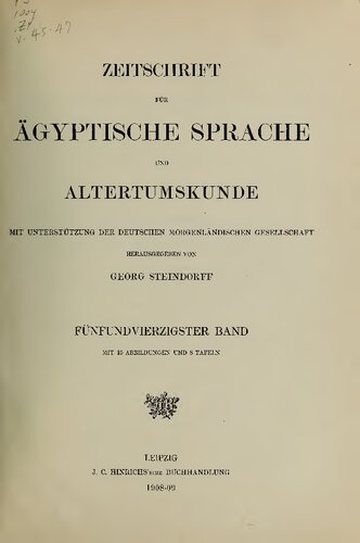 Zeitschrift für Ägyptische Sprache und Altertumskunde