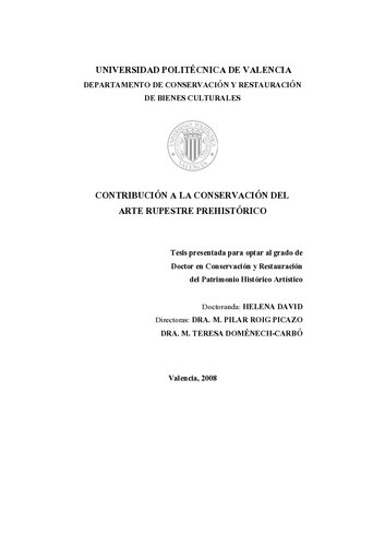 Conservacion Del Arte Rupestre Prehistorico