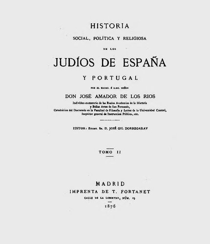 Historia De Los Judios De Espana Y Portugal Tomo 2