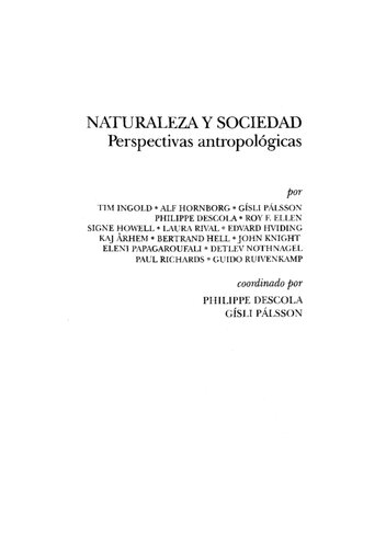 Naturaleza Y Sociedad Perspectivas Antropologicas