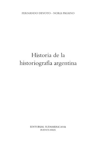 Historia De La Historiografia Argentina