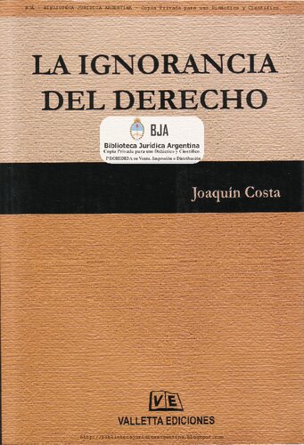 La Ignorancia Del Derecho