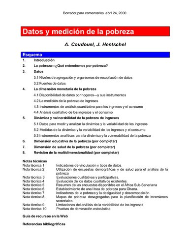 Datos Y Medicion De La Pobreza