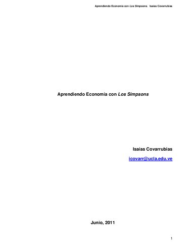 Aprendiendo Economia Con Los Simpson