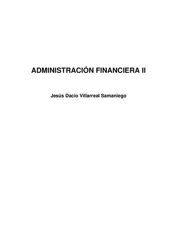 Administracion Financiera II
