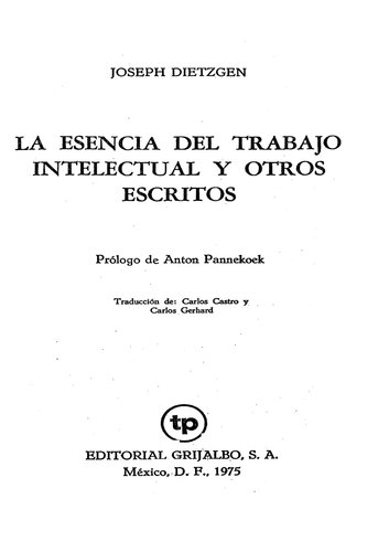 La Esencia Del Trabajo Intelectual Y Otros Escritos2