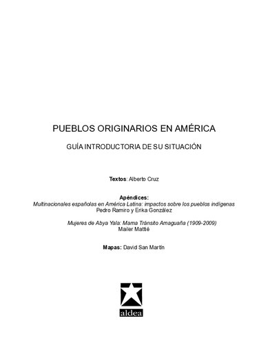 Pueblos originarios en América. Guía introductoria de su situación