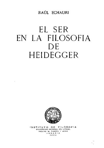 El ser en la filosofia de Heidegger