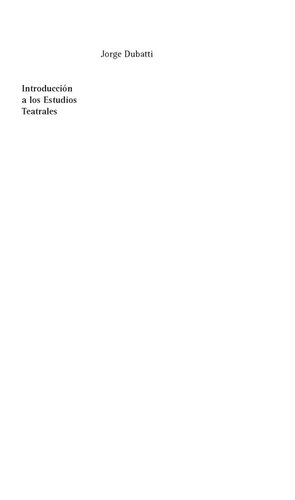 Introduccion A Los Estudios Teatrales