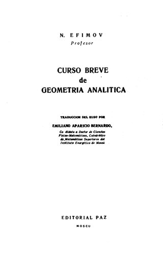 Curso Breve De Geometria Analitica