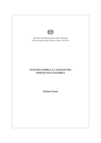 Estudio Sobre La Calidad Del Empleo En Colombia