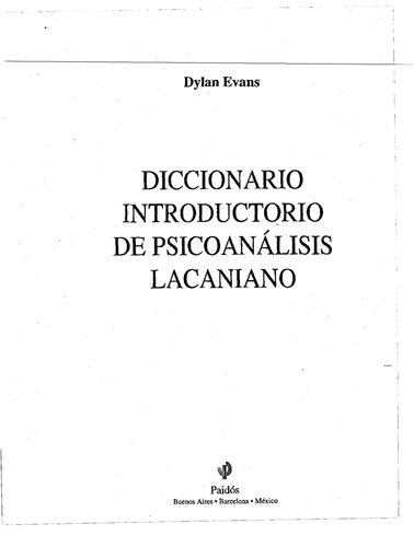 Diccionario Introductorio De Psicoanalisis Lacaniano