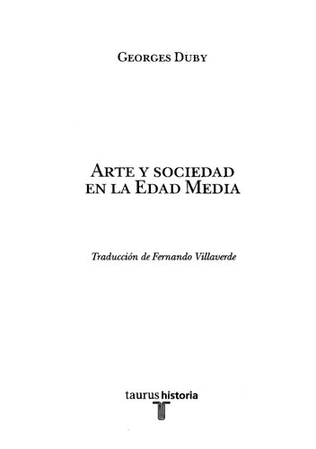 Arte Y Sociedad En La Edad Media