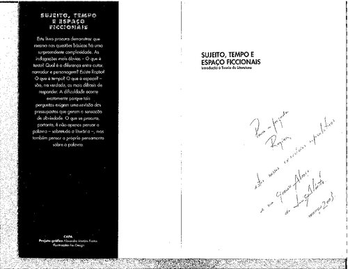 Sujeito, tempo e espaço ficcionais introdução à teoria da literatura