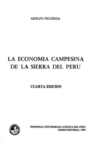 La Economia Campesina De La Sierra Del Perú