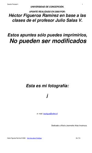 Apuntes De Derecho Procesal Ii (chile)