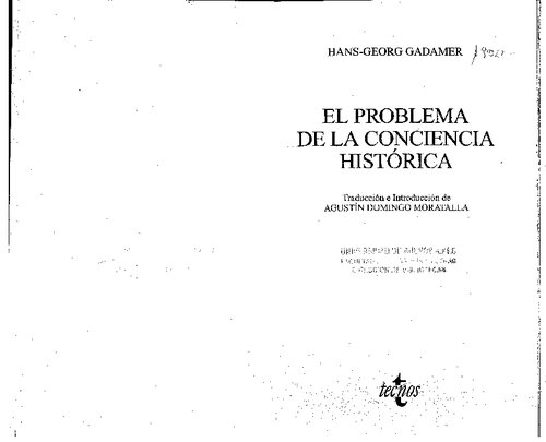 El Problema De La Conciencia Historica