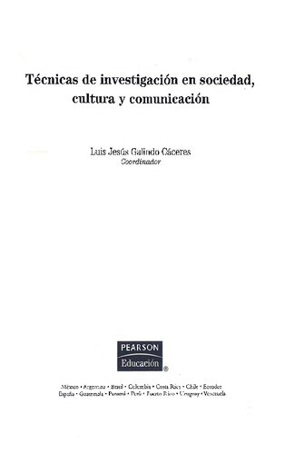 Tecnicas De Investigacion En Sociedad Cultura Y Comunicacion (Pearson)