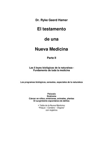 El Testamento De Una Nueva Medicina