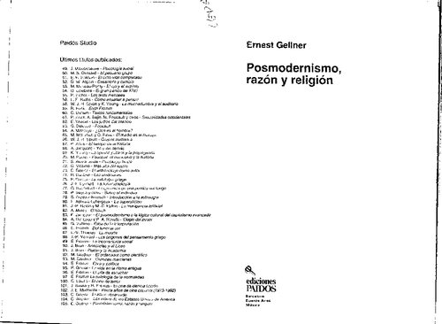 Posmodernismo, razón y religión