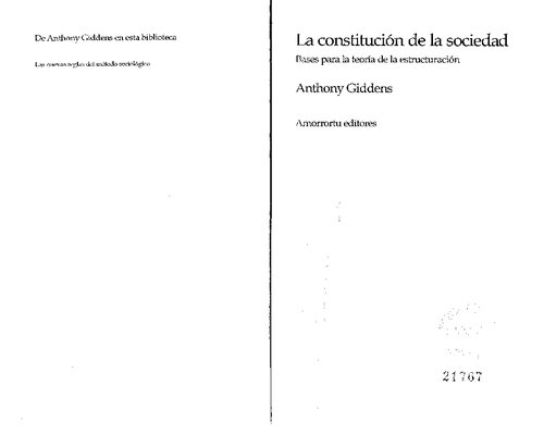 La Constitucion De La Sociedad