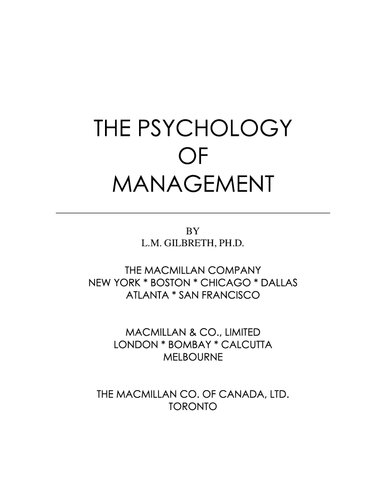 The Psychology Of Management (1914)