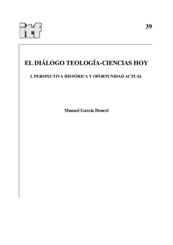 El Dialogo Teologia Ciencias Hoy 1