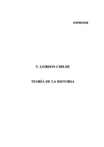 Teoria de la Historia - V. Gordon Childe