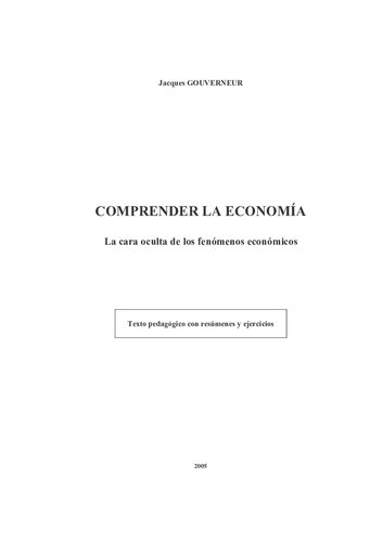 Comprender La Economia