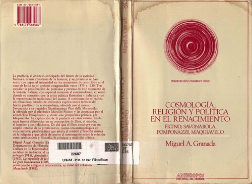 Cosmologia Religion Y Politica En El Renacimiento