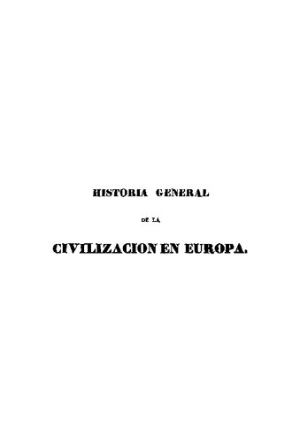 Historia General De La Civilizacion En Europa
