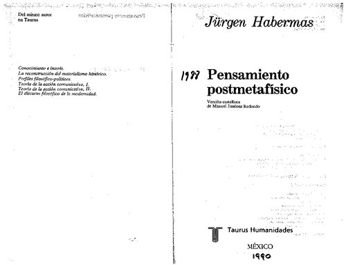 Pensamiento Postmetafisico