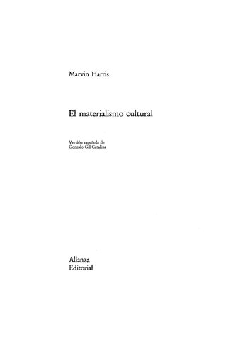El Materialismo Cultural