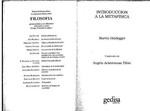 Introduccion a la metafisica