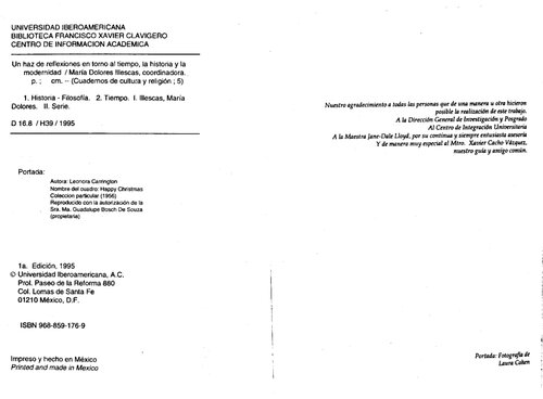 Reflexiones En Torno Al Tiempo La Historia Y La Modernidad