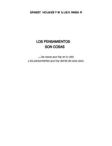 Los Pensamientos Son Cosas