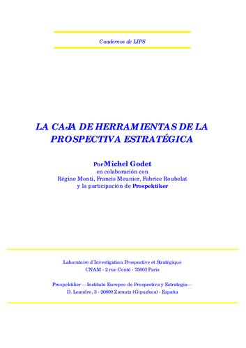 La caja de herramientas de la prospectiva estrategica