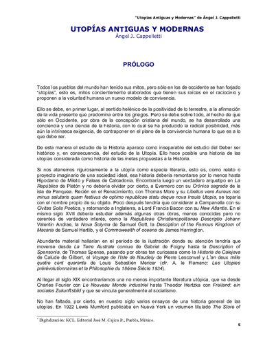 Utopías antiguas y modernas - Ángel J. Cappelletti