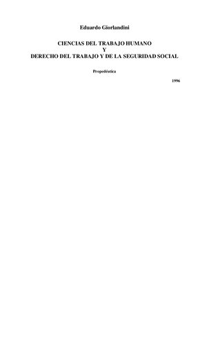 Ciencias Del Trabajo Humano