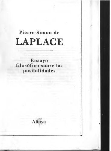 Ensayo Filosofico De La Teoria De Probabilidades
