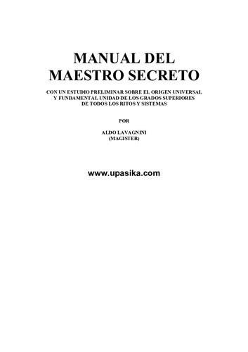Manual del Maestro Secreto
