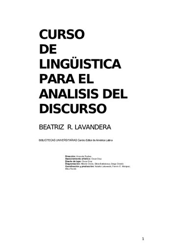 Curso de linguistica para el analisis del discurso