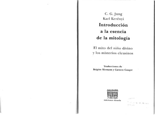 Introduccion A La Esencia De La Mitologia